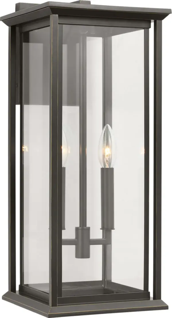 Audley Large Lantern in Antique Bronze with Clear Glass - Image 3