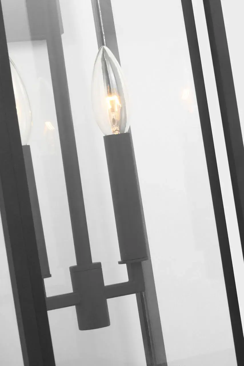 Audley Large Lantern in Textured Black with Clear Glass - Image 4