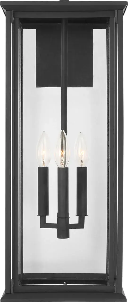Audley Extra Large Outdoor Lantern in Textured Black - Image 2