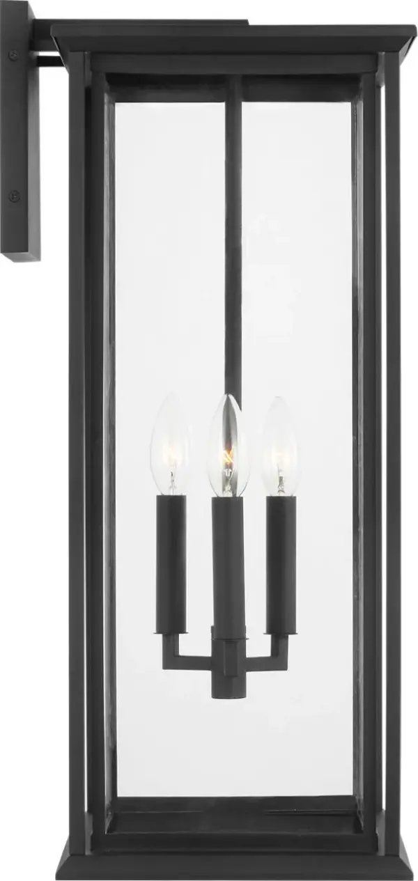 Audley Extra Large Outdoor Lantern in Textured Black - Image 3