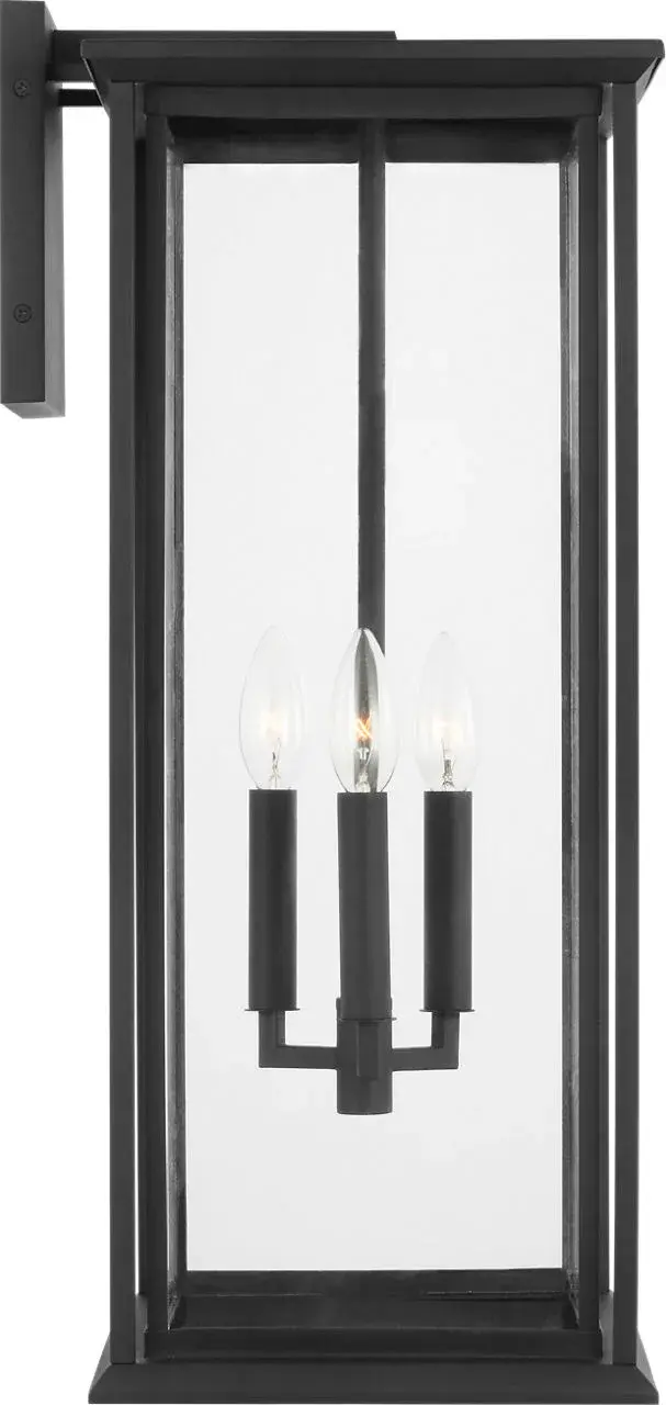 Audley Extra Large Outdoor Lantern in Textured Black - Image 3