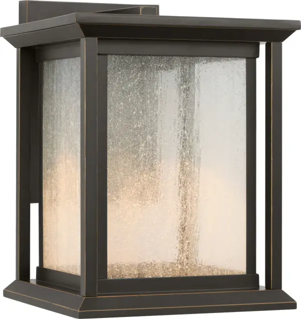 The Audley Small LED Lantern combines energy-efficient integrated LED technology with traditional styling. Its compact scale makes it ideal for narrow entries and side doors, while Dark Sky compliance ensures responsible lighting. - alternate view