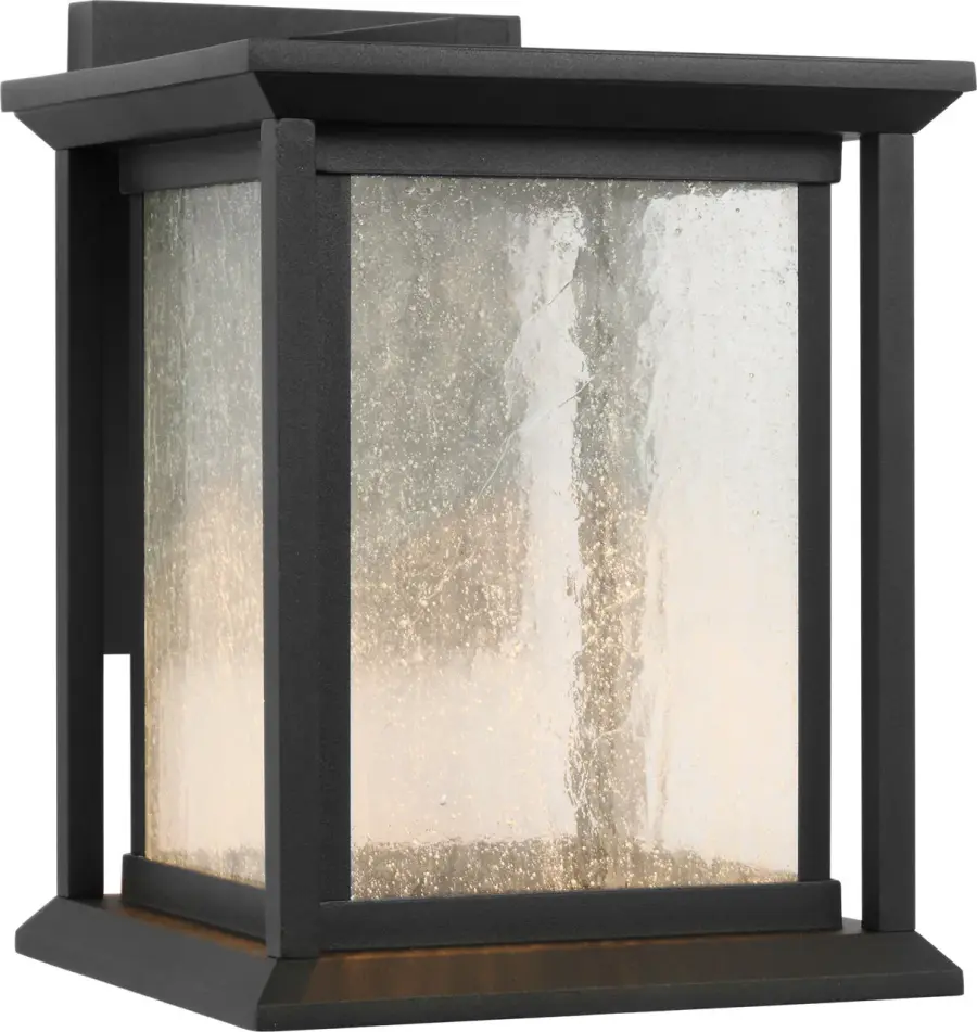 Audley Small LED Outdoor Lantern in Textured Black - Image 3