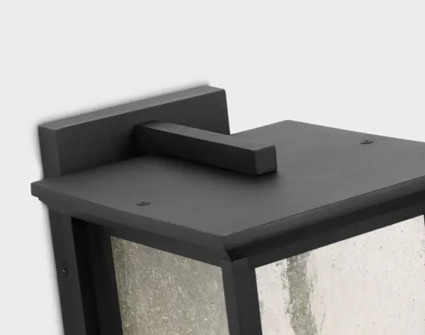 Audley Small LED Outdoor Lantern in Textured Black - Image 4