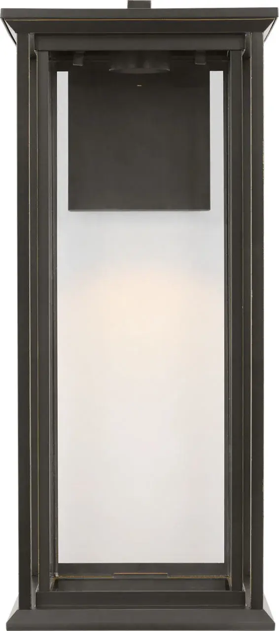 The Audley Large Lantern blends timeless design with modern LED efficiency. Its rectangular metal frame and clear glass panels create elegant illumination for outdoor spaces while maintaining Dark Sky compliance and wet-rated durability.