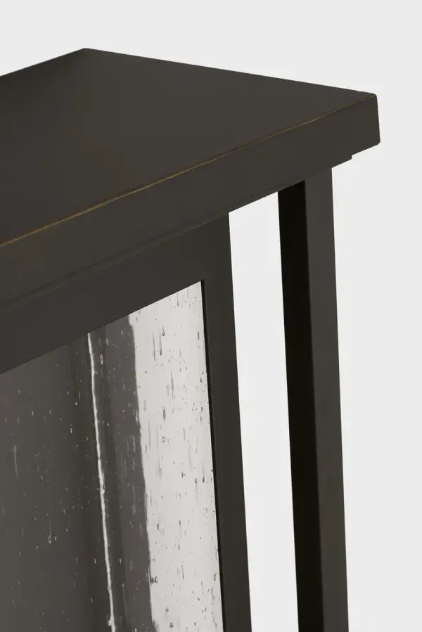 The Faywood Medium Lantern combines clean geometric lines with practical LED lighting, making it perfect for modern outdoor spaces. Its wet-rated construction and consistent downlight ensure durability and functionality. - alternate view