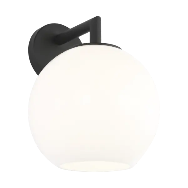 The Toca Medium Outdoor Lantern combines clean geometric lines with a softened milk glass shade for even light distribution. Its textured black finish and compact form make it versatile for patios, entryways, and terraces. - alternate view