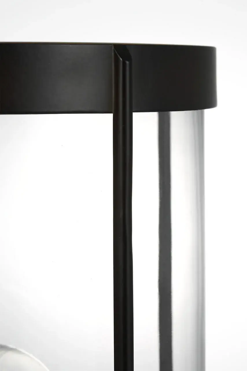 Luning 13" Outdoor Post Lantern in Textured Black - Image 3