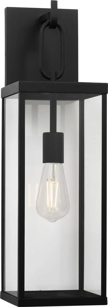 Rox Medium Outdoor Lantern in Textured Black - Image 1