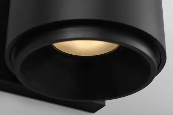 Huntwick Round Outdoor Wall Light in Textured Black - Image 2