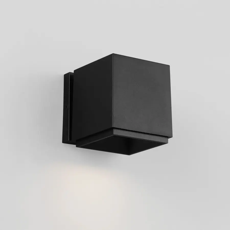 Huntwick Square Outdoor Wall Light in Textured Black - Image 4