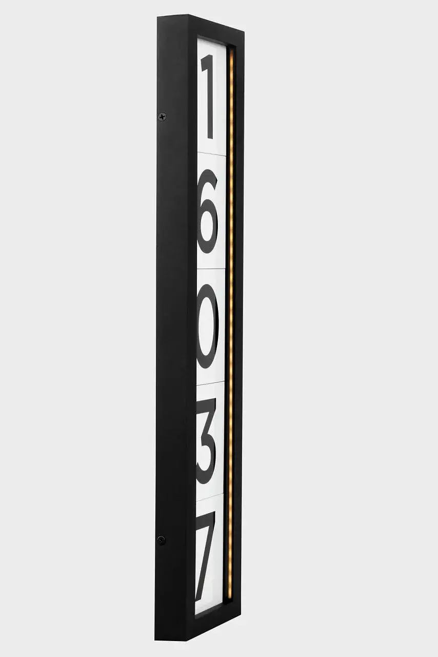 LED Address Light in Textured Black - Image 9
