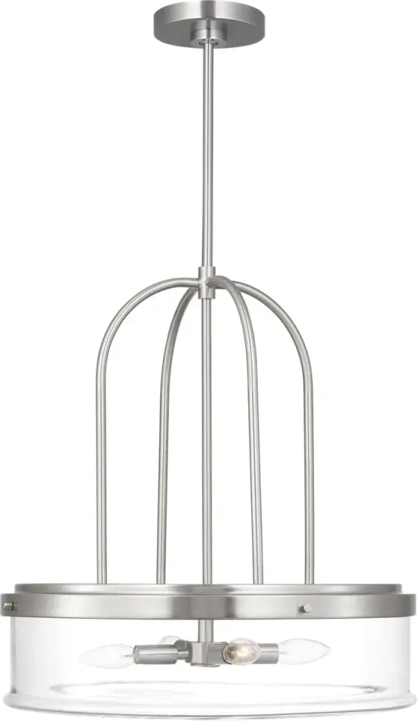 Statement-Making Extra Large Pendant with Versatile Brushed Nickel Finish - Image 1