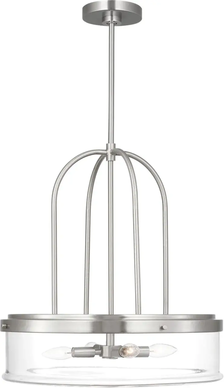 Statement-Making Extra Large Pendant with Versatile Brushed Nickel Finish - Image 1