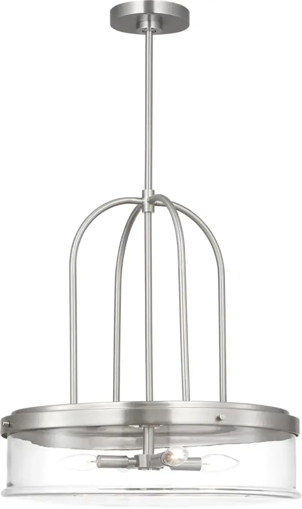 Statement-Making Extra Large Pendant with Versatile Brushed Nickel Finish - Image 2