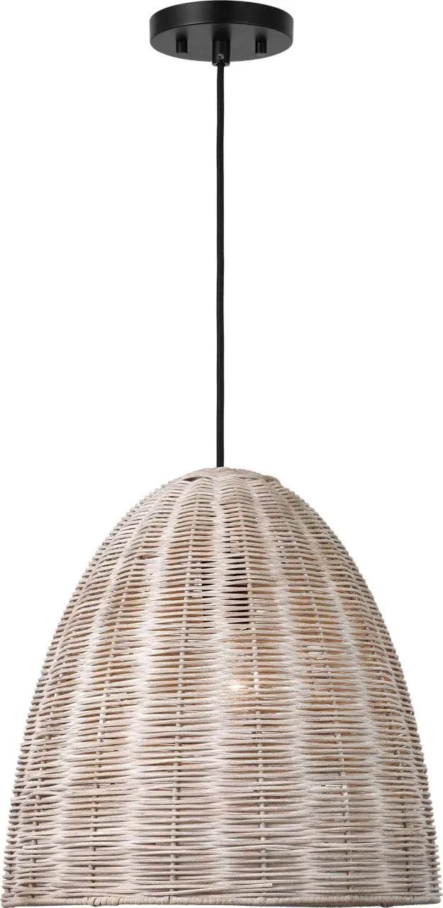 Norman Large Wicker Pendant in Midnight Black with Ash Wicker - Image 3