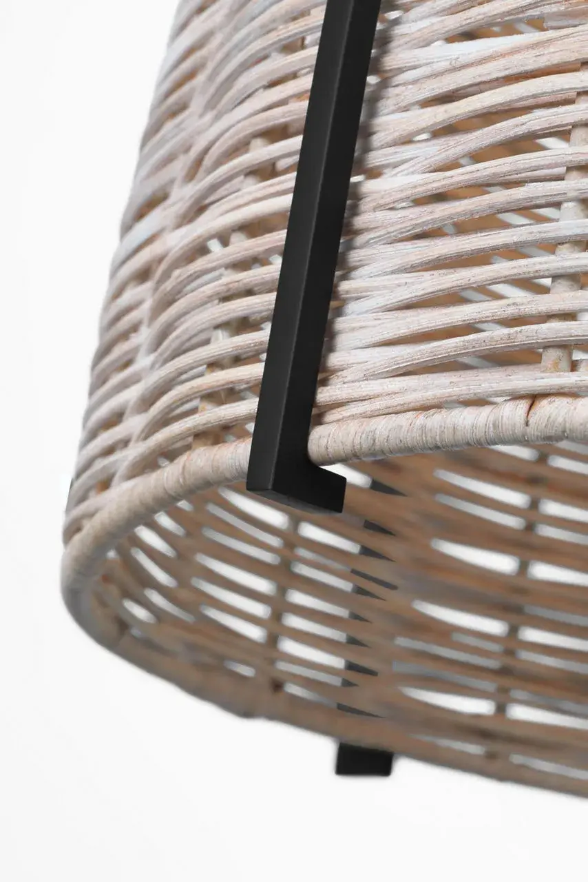 Norman Large Wicker Pendant in Midnight Black with Ash Wicker - Image 7