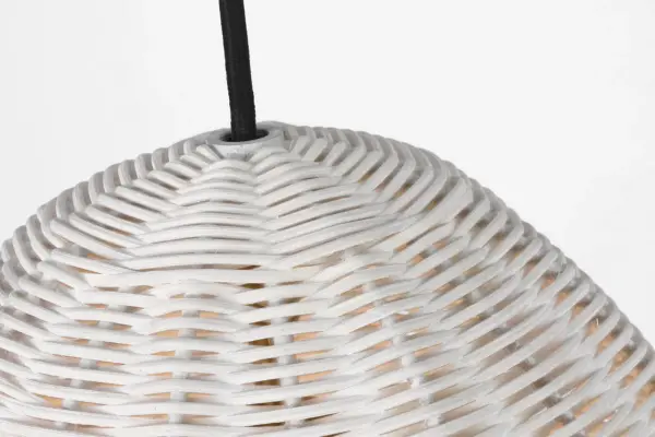 Norman Large Pendant in Satin Brass with Chalk Wicker - Image 5