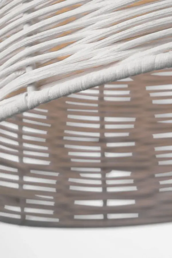 Norman Large Pendant in Satin Brass with Chalk Wicker - Image 6