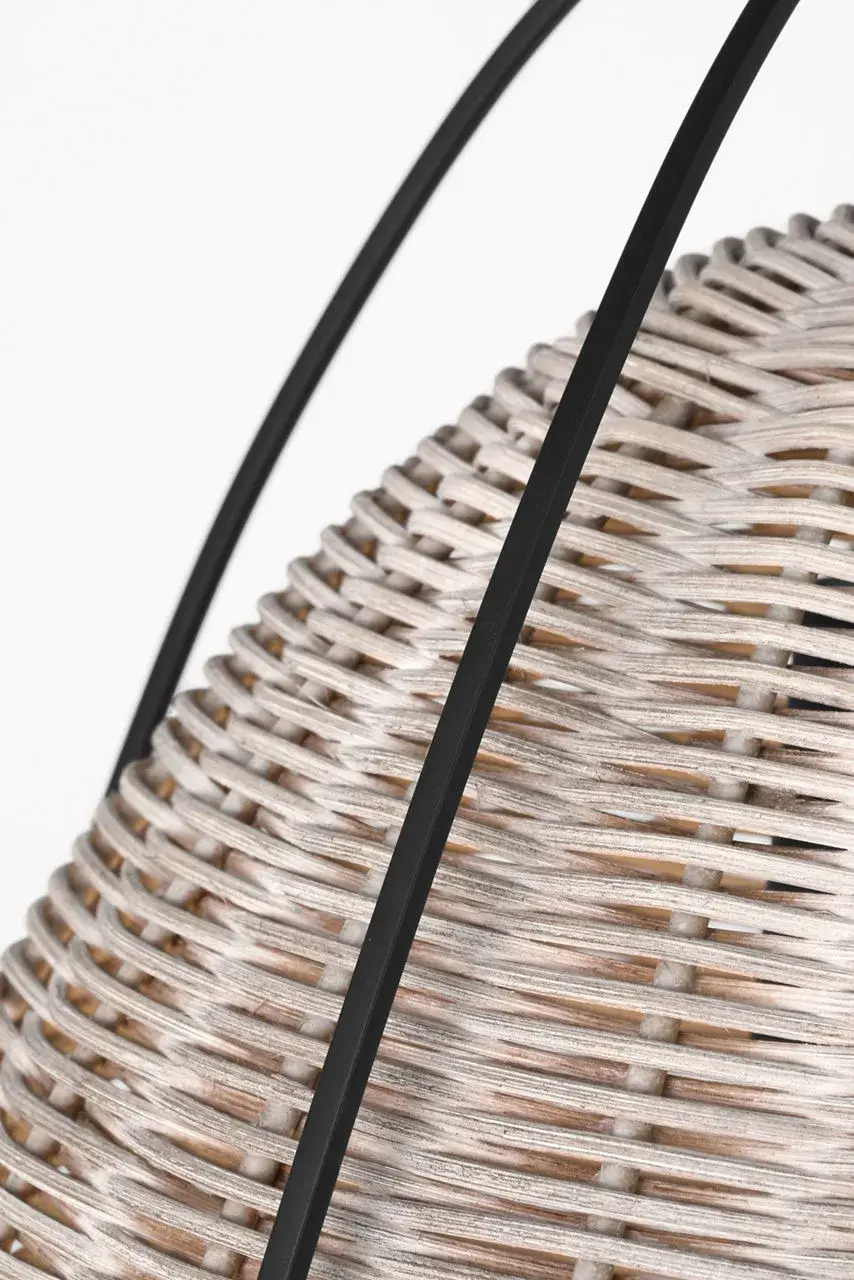 Norman Medium Wicker Pendant in Midnight Black with Ash Wicker - Image 8