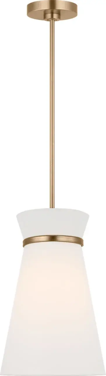 Fynn One Light Pendant in Satin Brass - Image 1