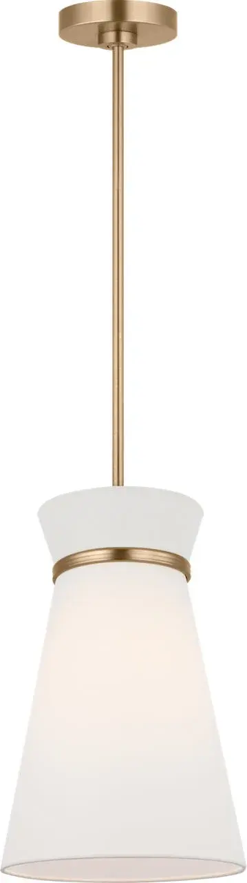Fynn One Light Pendant in Satin Brass - Image 4