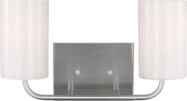 The Rhett Medium Vanity brings modern sophistication to bathroom lighting with its clean lines and simple round globe design. The brushed steel finish offers versatile styling that complements contemporary interiors.