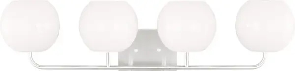 The Rory XL Bath Sconce delivers sophisticated illumination with four lights in a sleek brushed nickel finish. Perfect for larger vanities, this transitional fixture combines contemporary clean lines with classic styling. - alternate view