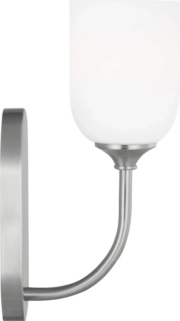 Emile Small Vanity Light in Brushed Steel - Image 1