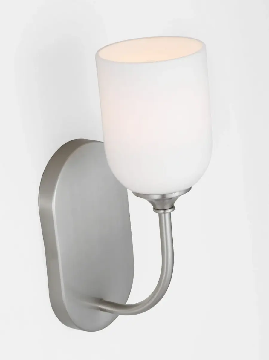 Emile Small Vanity Light in Brushed Steel - Image 4