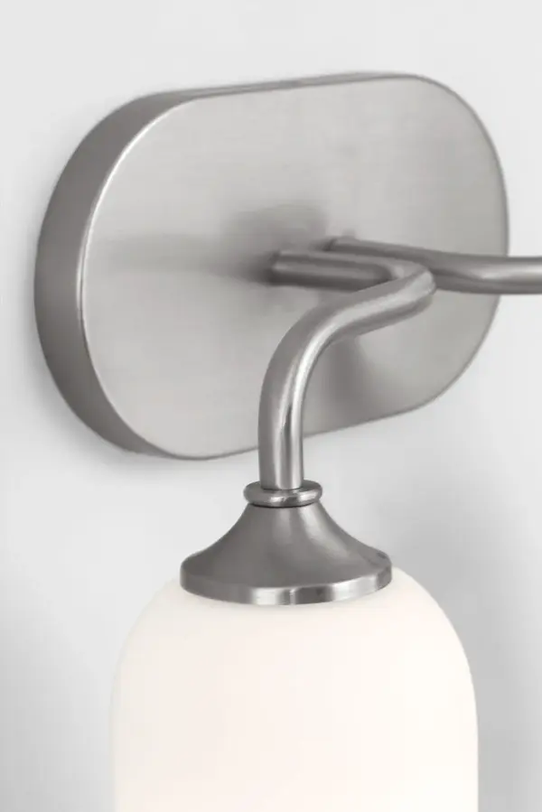 Emile Medium Vanity Light in Brushed Steel - Image 9