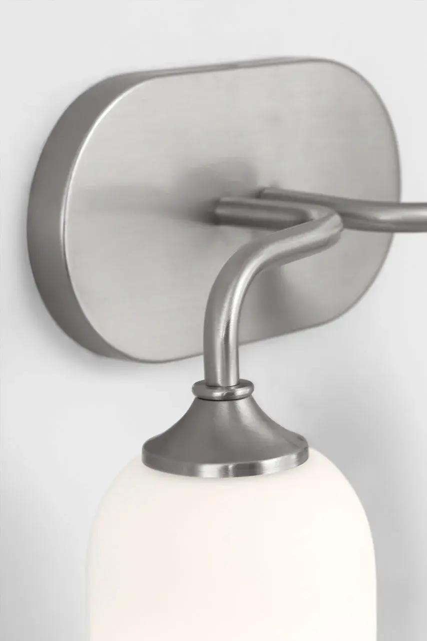 Emile Medium Vanity Light in Brushed Steel - Image 9