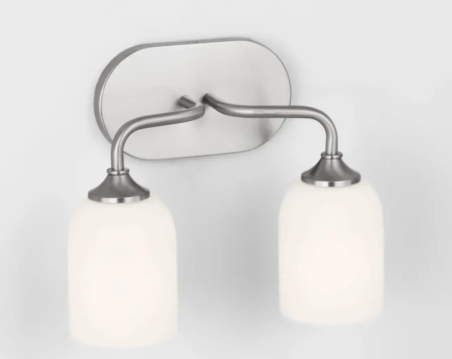 Emile Medium Vanity Light in Brushed Steel - Image 10