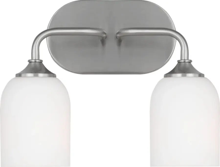 Emile Medium Vanity Light in Brushed Steel - Image 1