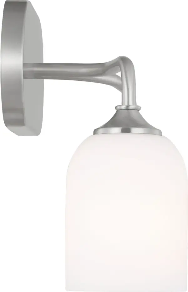 The Emile Medium Vanity combines clean lines with a brushed steel finish, offering excellent value for bathroom lighting. Its two-light configuration provides balanced illumination ideal for grooming tasks. - alternate view