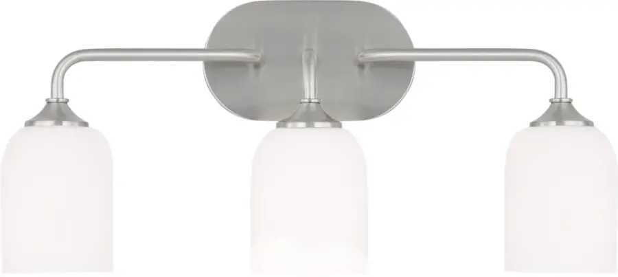 Emile Large Vanity Light in Brushed Steel - Image 1