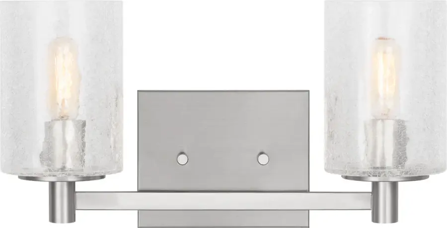 Parker Two Light Bath Vanity in Brushed Steel - Image 1