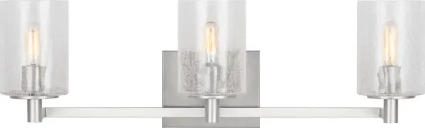 Classic Three-Light Bath Fixture with Timeless Brushed Steel Finish - Image 2