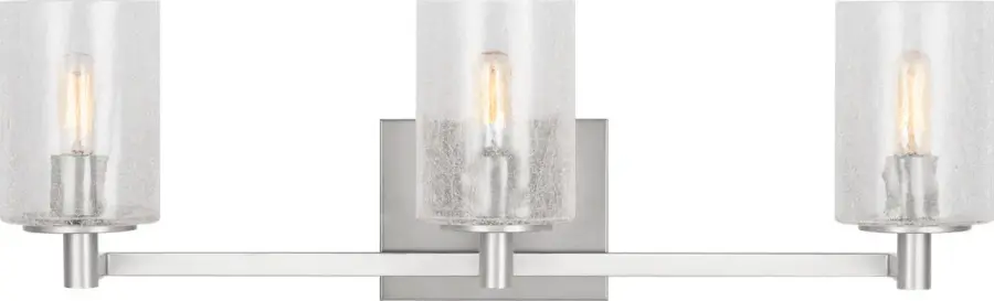 Classic Three-Light Bath Fixture with Timeless Brushed Steel Finish - Image 2