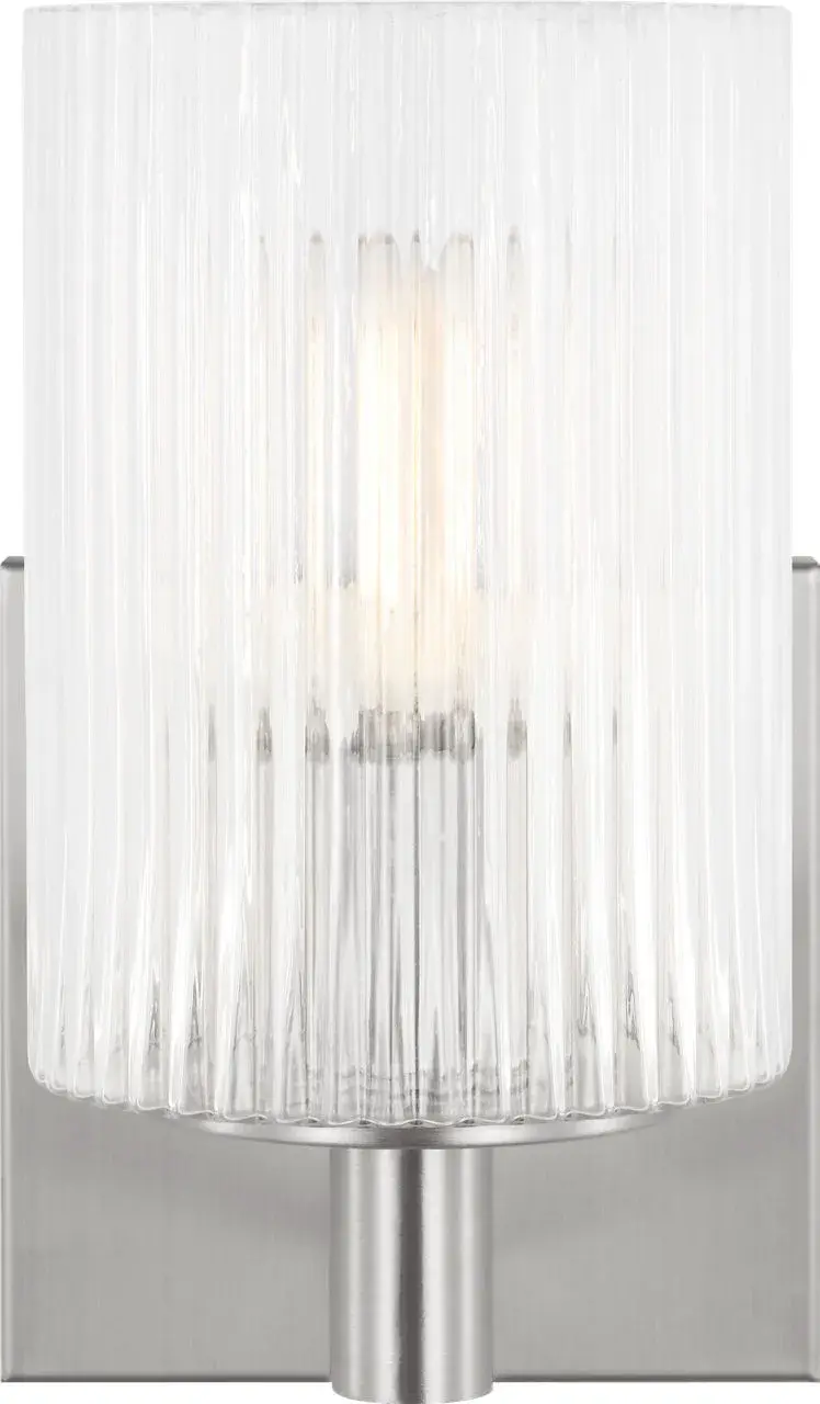 Lando One Light Wall Sconce in Brushed Steel - Image 1