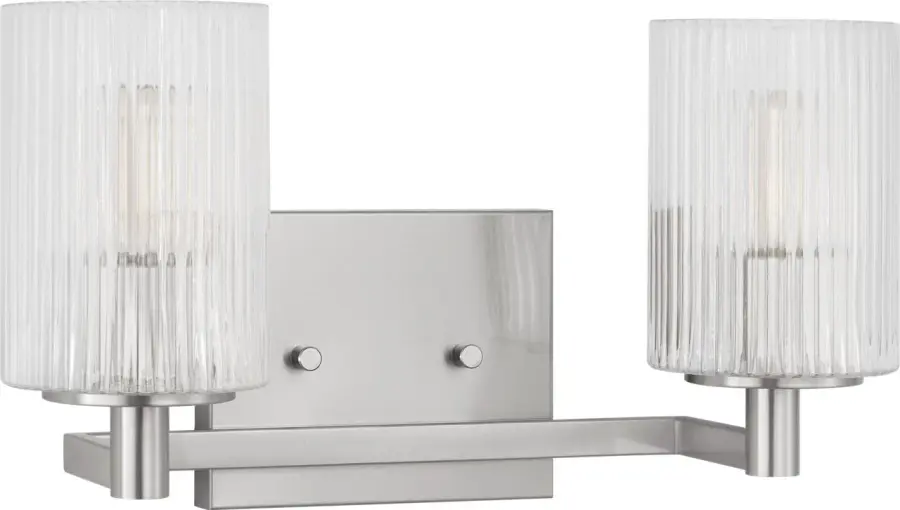 Lando Two Light Wall Sconce in Brushed Steel - Image 2