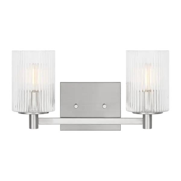 Lando Two Light Wall Sconce in Brushed Steel - Image 3