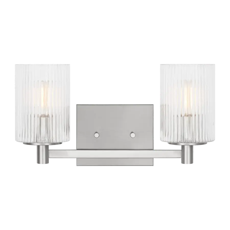 Lando Two Light Wall Sconce in Brushed Steel - Image 3