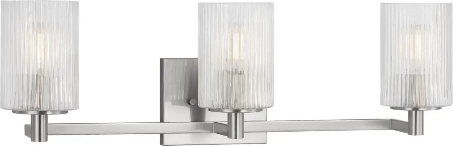 Lando Three Light Bath Vanity in Brushed Steel - Image 1