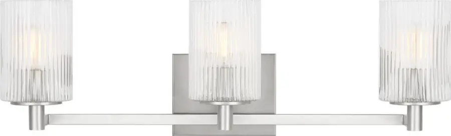 Lando Three Light Bath Vanity in Brushed Steel - Image 2