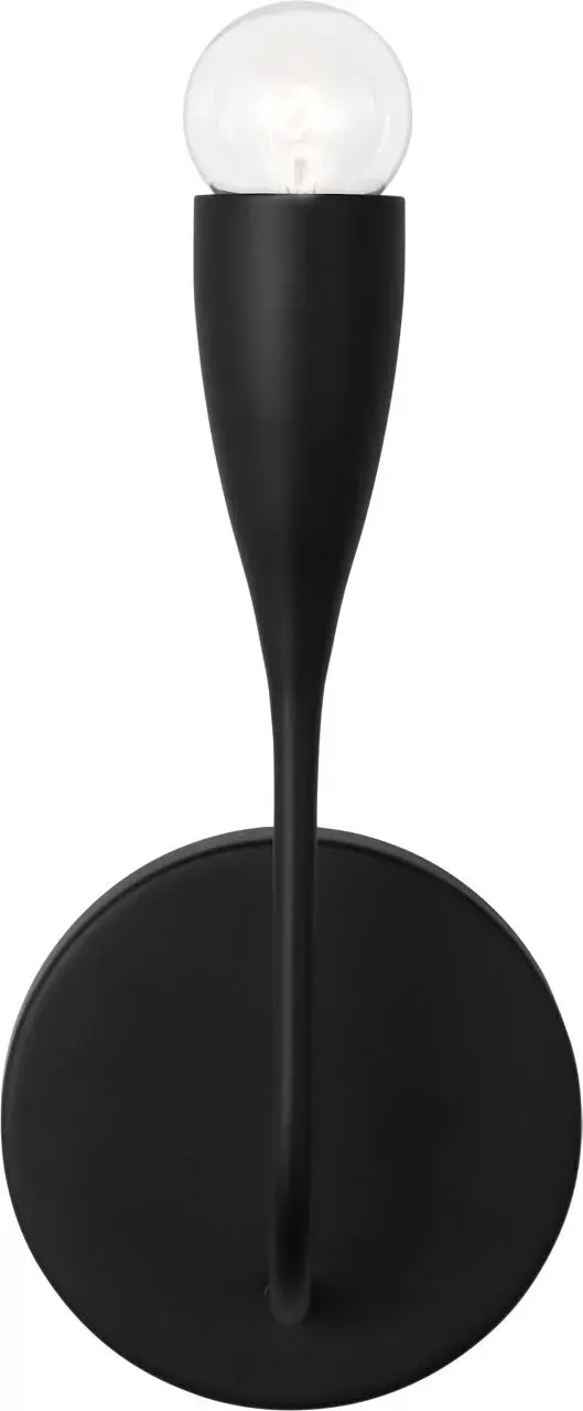 The Maya Small Sconce delivers modern sophistication with its tapered metal shade and exposed lamp design. Its compact profile makes it ideal for tight spaces while providing focused, functional lighting. - alternate view