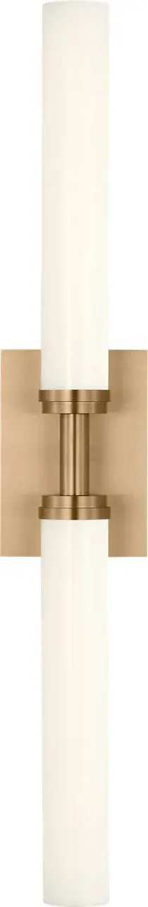 The Coles 30" LED Vanity delivers streamlined, energy-efficient lighting with dual cylindrical white glass diffusers that provide balanced, even illumination. Its versatile design allows vertical or horizontal mounting. - alternate view