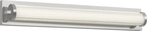The Weston 28" LED Vanity delivers efficient, glare-free illumination through its ribbed glass lens and integrated LED technology. Its linear design and chrome finish complement contemporary bathrooms while providing functional task lighting.