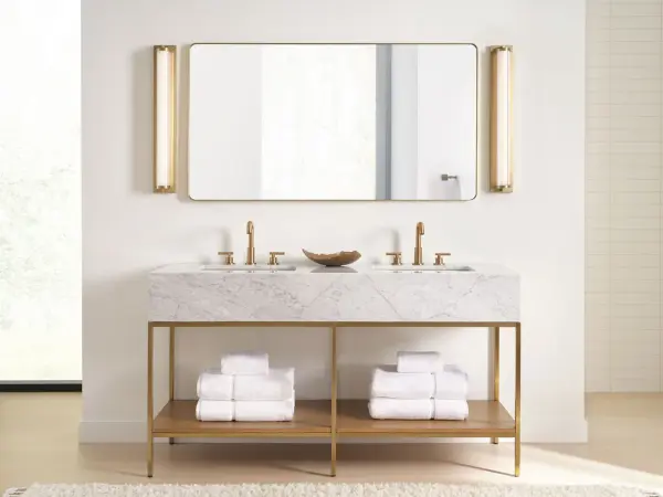 Weston 28" LED Vanity Light in Satin Brass - Image 8