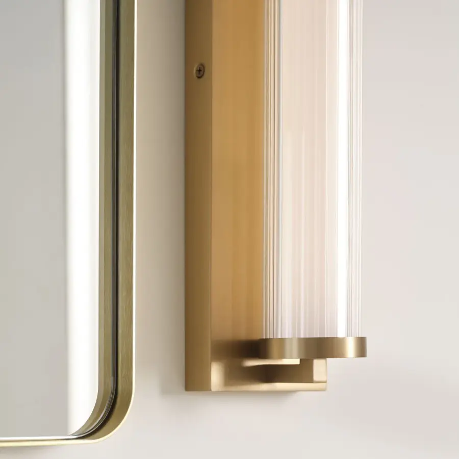 Weston 28" LED Vanity Light in Satin Brass - Image 9